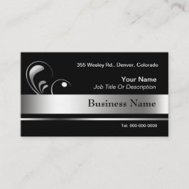 Visita Modelos de cartão de negócios pretos e de prata