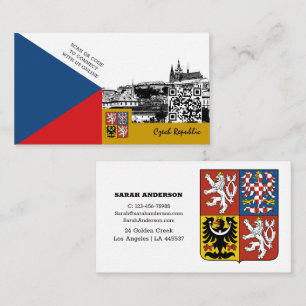 Visita Modern Czechia, Cartão de visita, Bandeira Checa/C