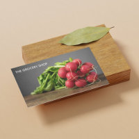 Modern Grocery Radish Modelo de cartão de negócios