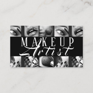 Visita Modern Make Up Artist Black and White Cartão de vi
