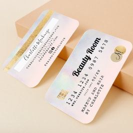 Visita Monograma holográfico de beleza ombre de cartão de