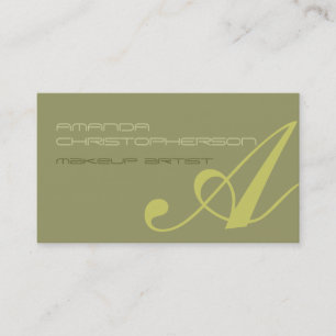 Visita Monograma Script Beige Makeup Artist Cartão de vis