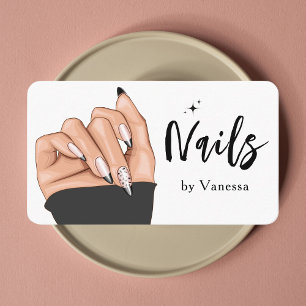 Visita Na moda Beauty Salon Nail Technician Cartão de vis
