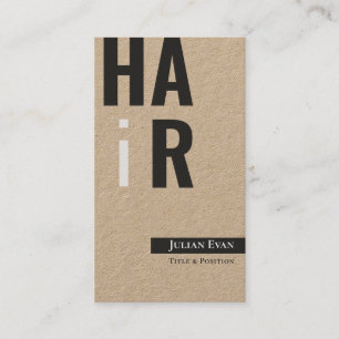 Visita Na moda Monotone Kraft Hairdresser Cartão de visit