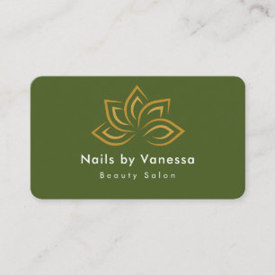Visita Nail Beauty Salon Qr Code Moss Green Cartão de vis