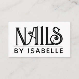 Visita Nail Tech Nail Artist Dourado Black Cartão de visi