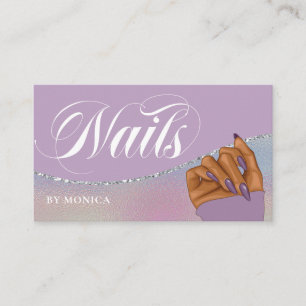 Visita Nail Tech, Nail Salon Purple Elegant Cartão de vis