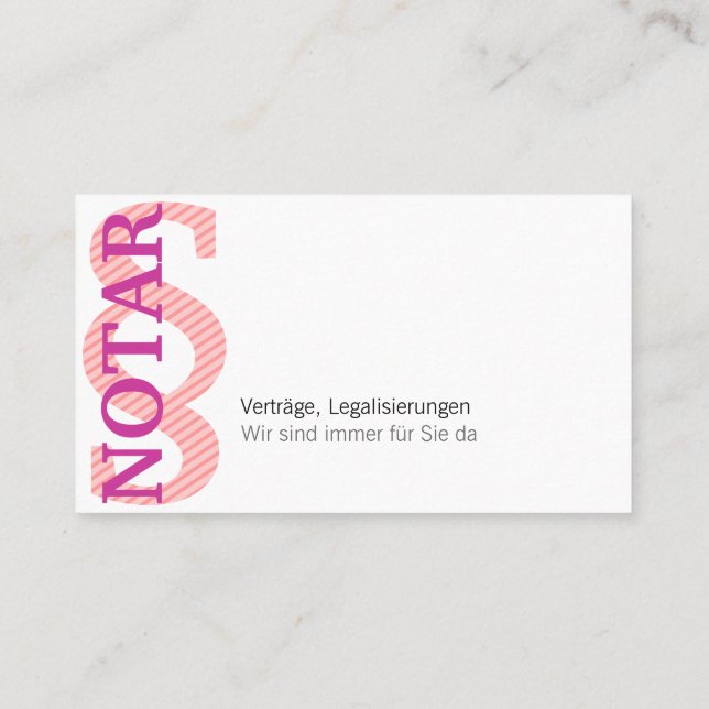 Visita Notário cartão de presentação (Verso)