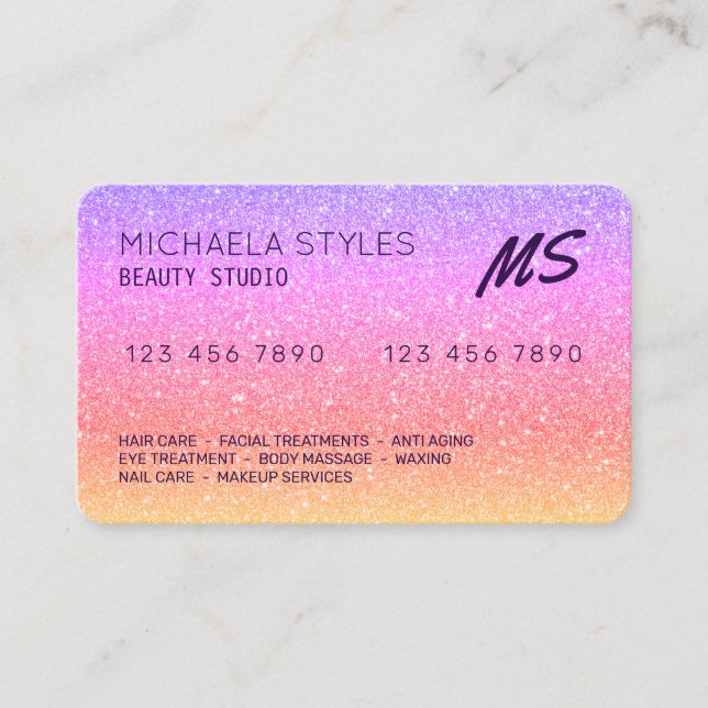 Visita O cartão de crédito parece inspirado de cor brilha (Frente)