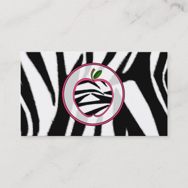 Visita O impressão Apple da zebra forma o cartão de (Frente)