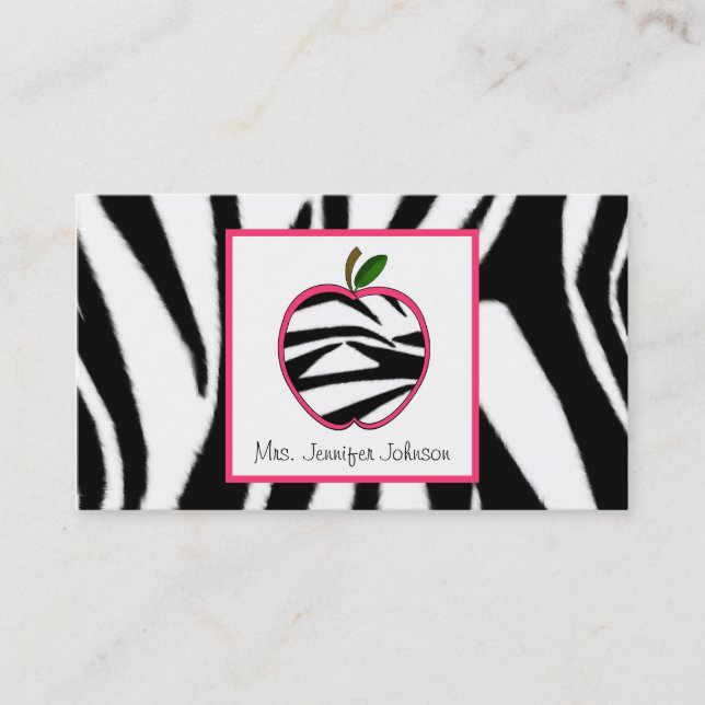 Visita O impressão Apple da zebra forma o cartão de (Frente)
