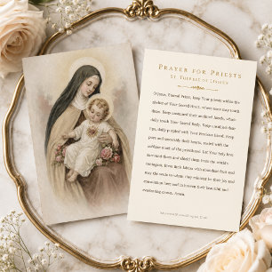 Visita Oração de Santa Teresinha para os Padres Cartão Ca