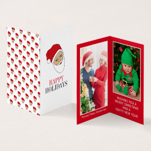 Visita Papai Noel, Cartão de Natal de Foto da Família