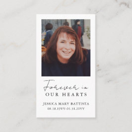 Visita Para sempre no nosso coração Cartão de Oração Fune