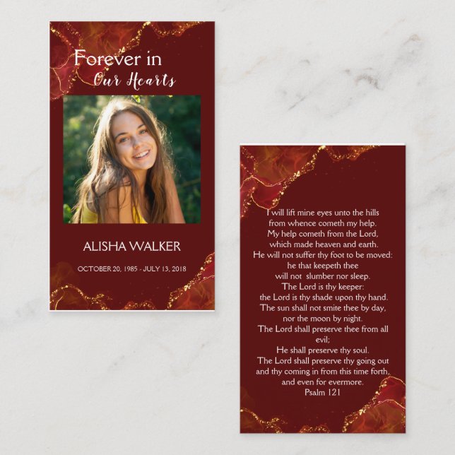 Visita Para sempre no nosso coração Foto Cartão de Oração (Frente/Verso)