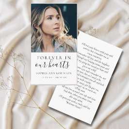 Visita Para sempre no nosso coração Foto Cartão de Oração