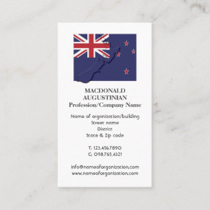 Visita Patriótico   BANDEIRA NOVA ZEALAND   Cartão de vis