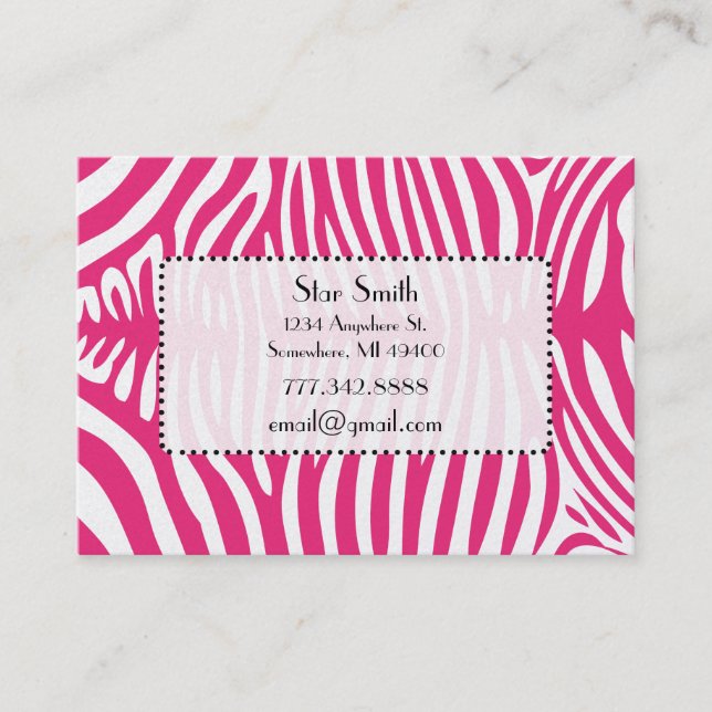 Visita Pele de Zebra Clássica em Qualquer Cartão de Cores (Frente)