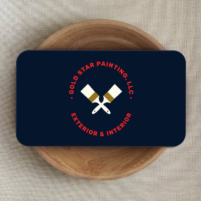 Visita Pintor de Casa Cruzado Pintar Pincéis Cartão de vi (Criador carregado)