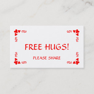 Visita Precisa de um Hug?  Entregue um cartão de abraço