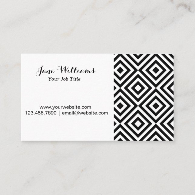 Visita Preto da parte traseira do diamante do cartão de (Frente)