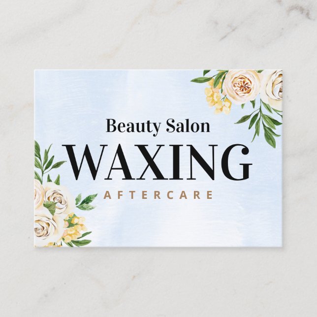 Visita Primavera Watercolor Waxing Aftercare Cartão de vi (Frente)