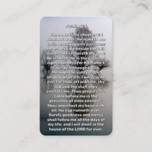 Visita Psalm 23 Cartão de Oração Memorial Iluminado Do La