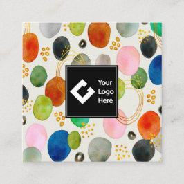 Visita Quadrado Abstrato Pebble Dourado Glitter Art Cartão de visi