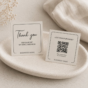 Visita Quadrado Cartão de Agradecimento Código QR Pequena Empresa