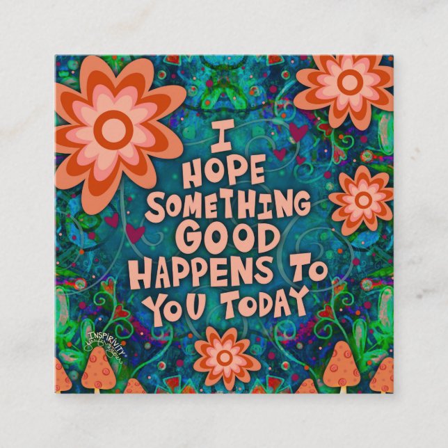 Visita Quadrado Cartão de bondade de citação do Mushroom (Frente)