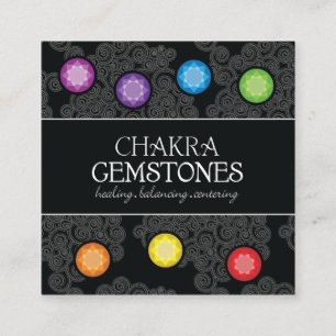 Visita Quadrado Cartão de Carteira Chakra Gemstones