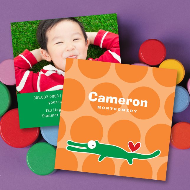 Visita Quadrado Cartão de Chamada de Perfil do Kid do Alligador de (Criador carregado)