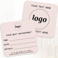 Cartão de Compromisso com Logotipo Simples Rosa Be