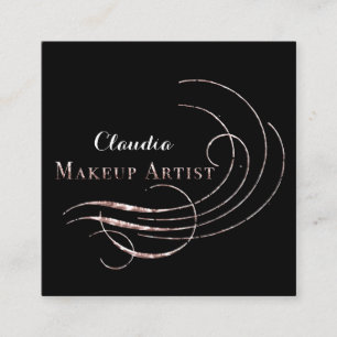 Visita Quadrado Cartão de Compromisso do Artista Salon Makeup Rosa
