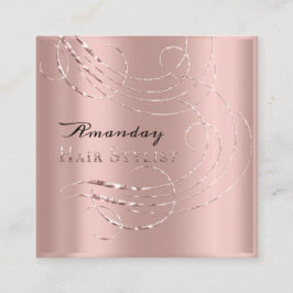 Visita Quadrado Cartão de Compromisso Salão de Lista de Cabelos Ro