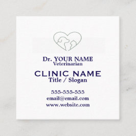 Visita Quadrado Cartão de Consulta Veterinária Personalizado
