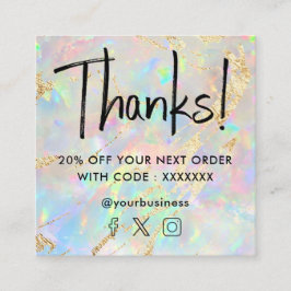 Visita Quadrado cartão de desconto opcional gemstone