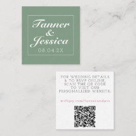 Visita Quadrado Cartão de Detalhes do Casamento Minimalista de Bas