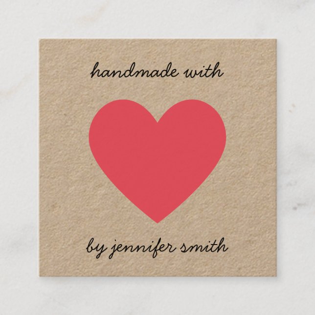 Visita Quadrado Cartão de Exibição de Pontes de Ouvido com Coração (Frente)