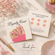 Cartão de Fidelidade de Salão de Manicure Artista
