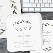 Cartão de Gabinete RSVP Online de Casamento de Aze