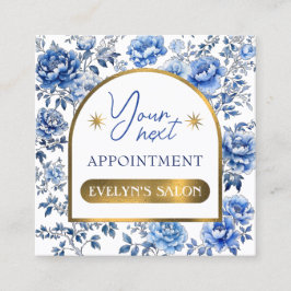 Visita Quadrado Cartão de identidade para flores azuis de chinoise