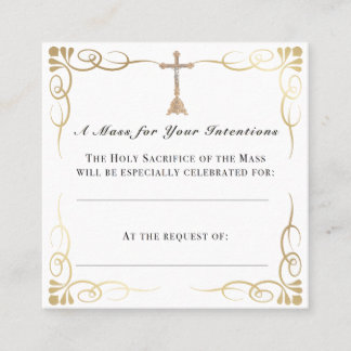 Visita Quadrado Cartão de Intenção em Massa - Presente Católico de