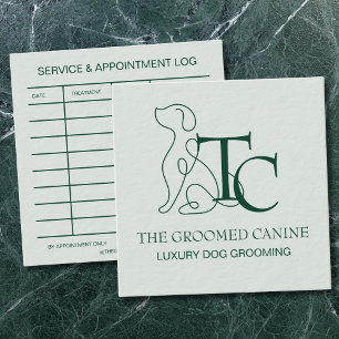 Visita Quadrado Cartão de Negócios de Embelezamento de Cães de Lux