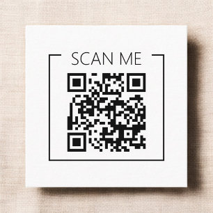 Visita Quadrado Cartão de Negócios Minimalista QR Code Scan Me