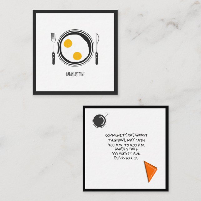 Visita Quadrado cartão de passageiro do café da manhã da comunidad (Frente/Verso)