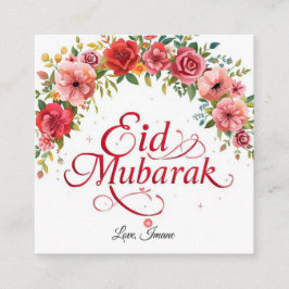 Visita Quadrado Cartão de presente personalizado Eid Mubarak