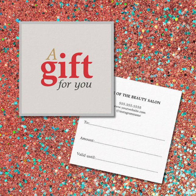 Visita Quadrado Cartão de Presente Simples de Bela Elegante (Criador carregado)