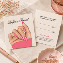 Cartão de Referência de Salão de Unhas Elegantes R