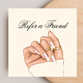 Visita Quadrado Cartão de Referência do Manicurista de Salão de Na